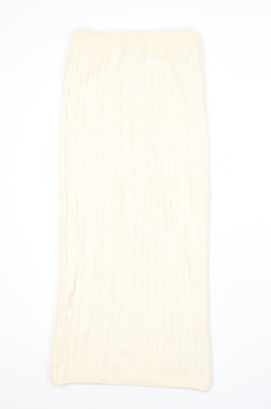 Marks and Spencer Women’s Ivory Knit Midi Skirt Size S Casual Winter