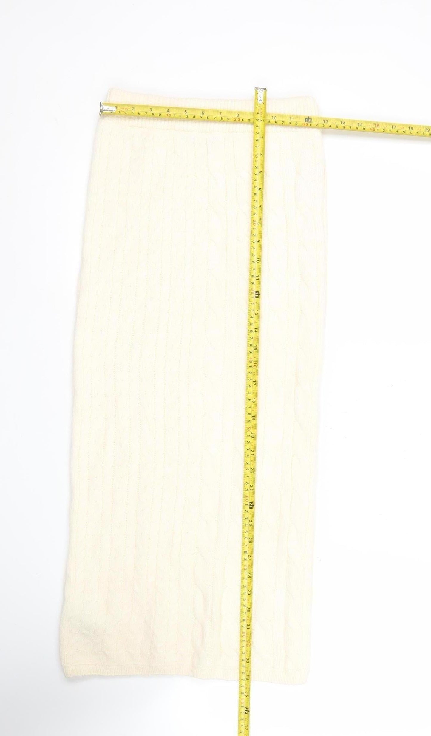 Marks and Spencer Women’s Ivory Knit Midi Skirt Size S Casual Winter
