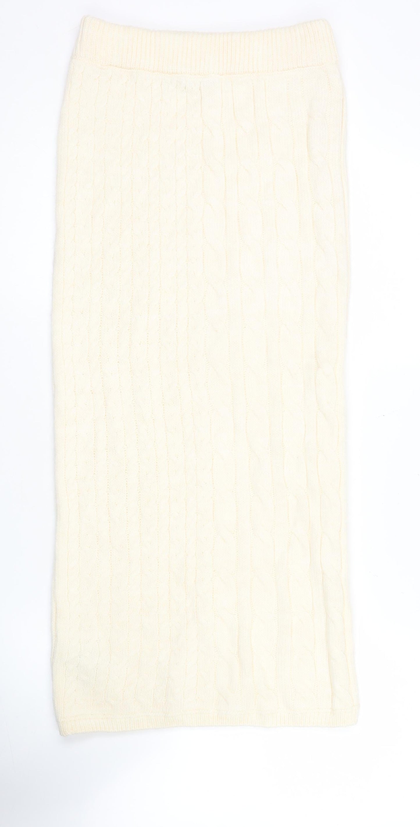 Marks and Spencer Women’s Ivory Knit Midi Skirt Size S Casual Winter