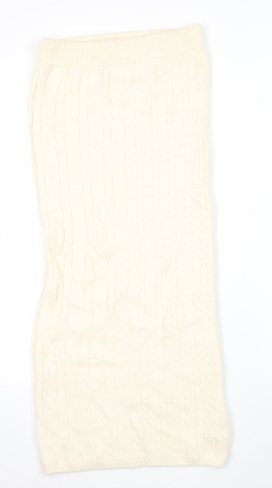 Marks and Spencer Women’s Ivory Knit Midi Pencil Skirt Size S