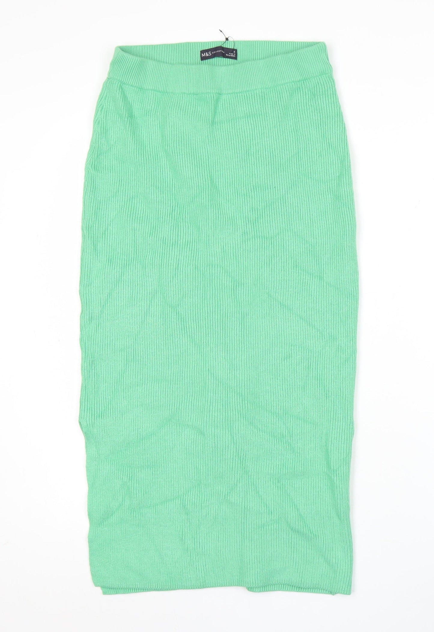 Marks and Spencer Womens Green Knit Midi Pencil Skirt Size S