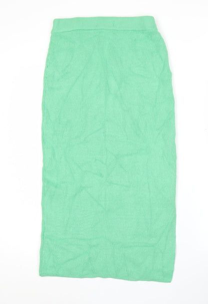Marks and Spencer Womens Green Knit Midi Pencil Skirt Size S