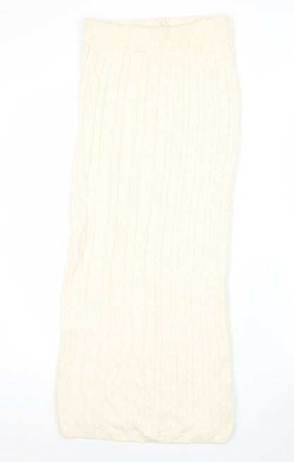 Marks and Spencer Women’s Ivory Knit Midi Pencil Skirt Size S