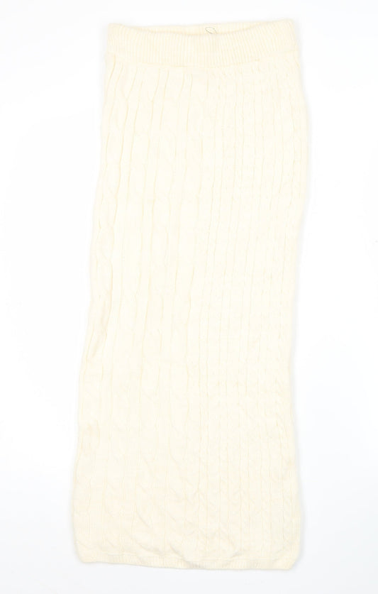 Marks and Spencer Women’s Ivory Knit Midi Pencil Skirt Size S