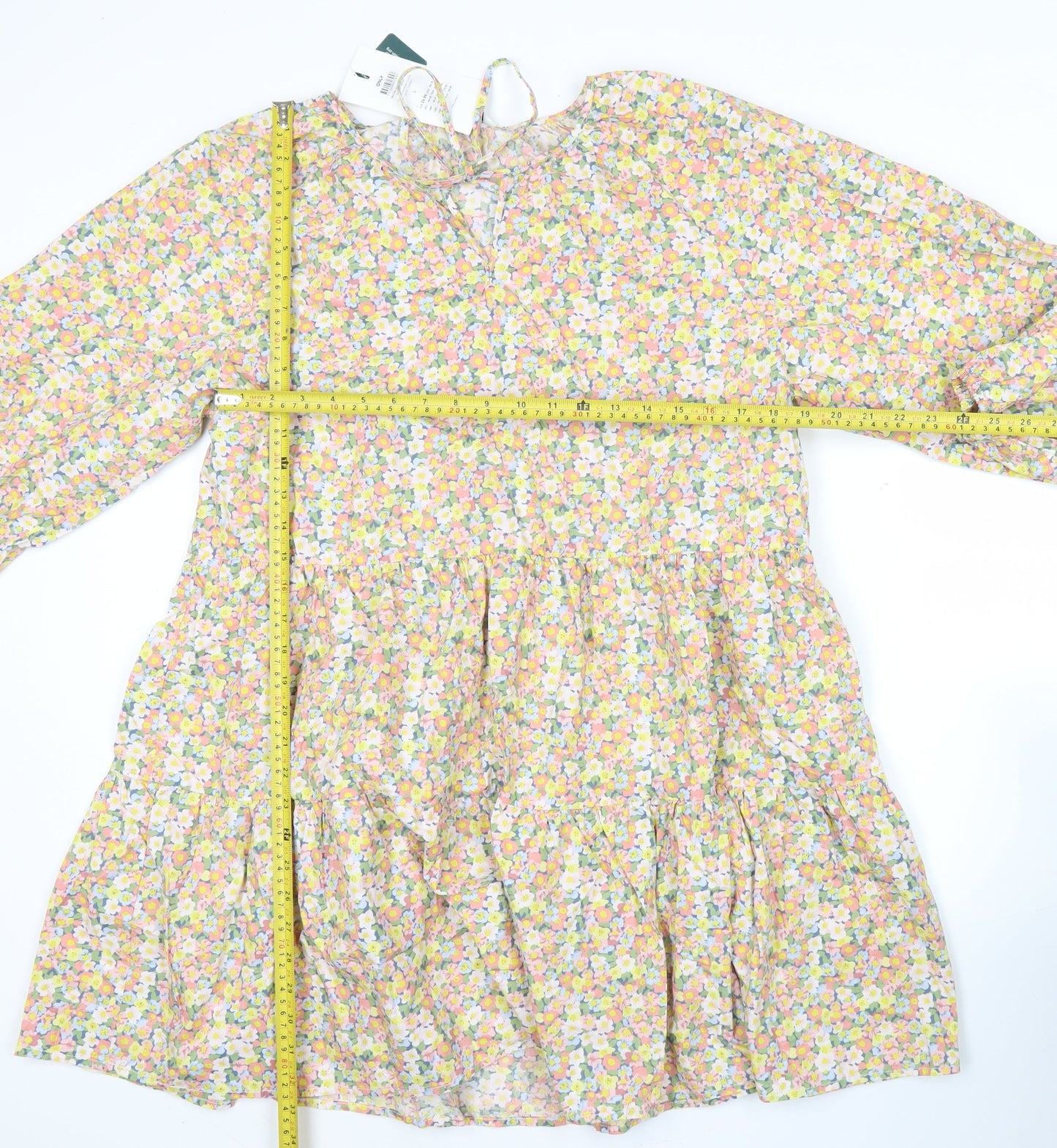 ONLY Women’s Multicoloured Floral Smock Dress L Lightweight Cotton
