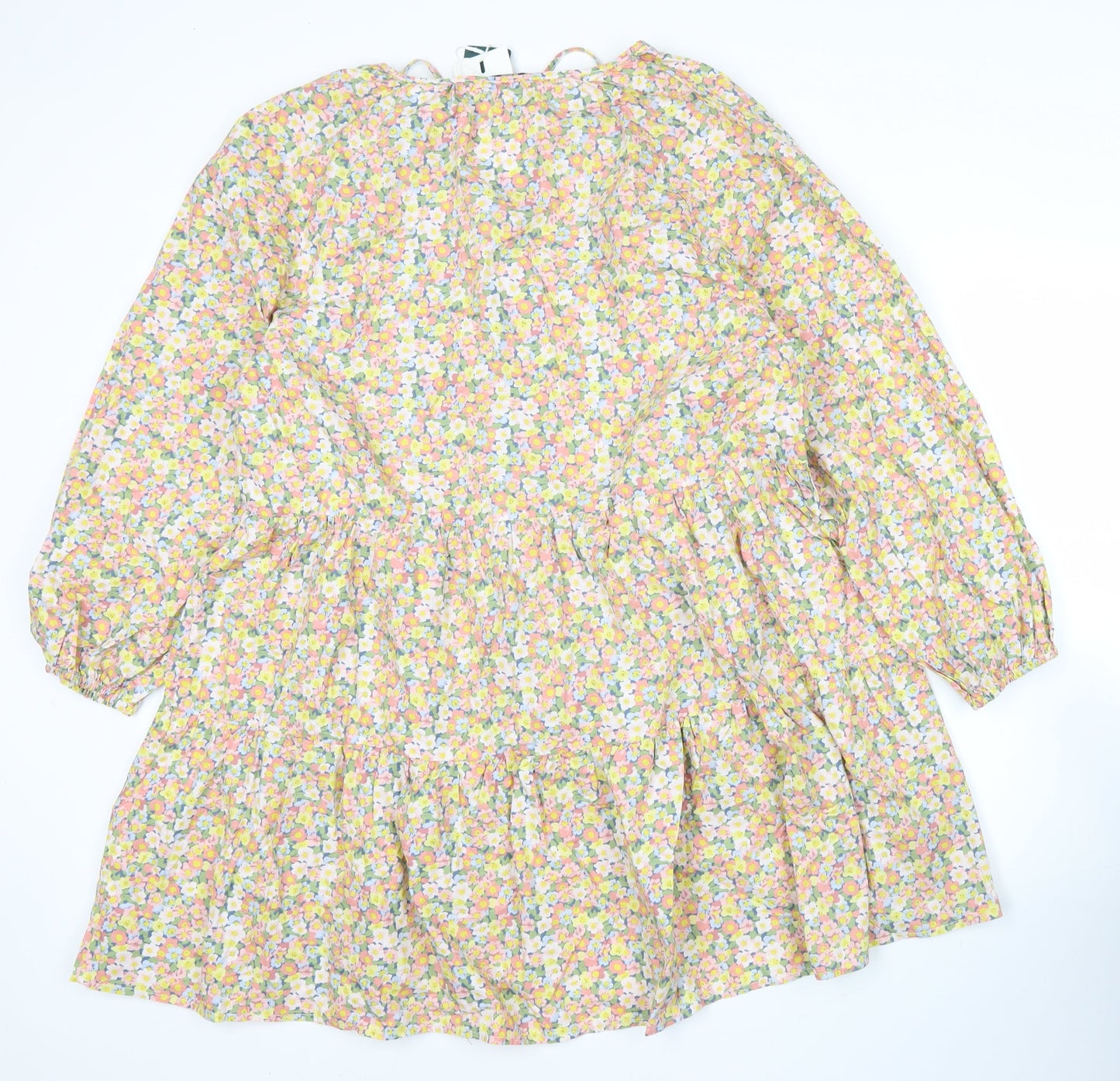 ONLY Women’s Multicoloured Floral Smock Dress L Lightweight Cotton