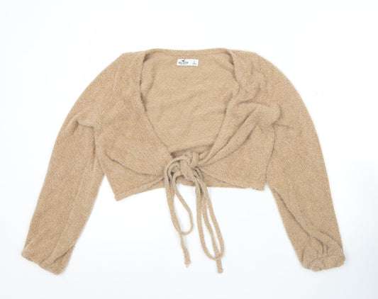 Womens UK Size L Hollister Beige Wrap Jumper