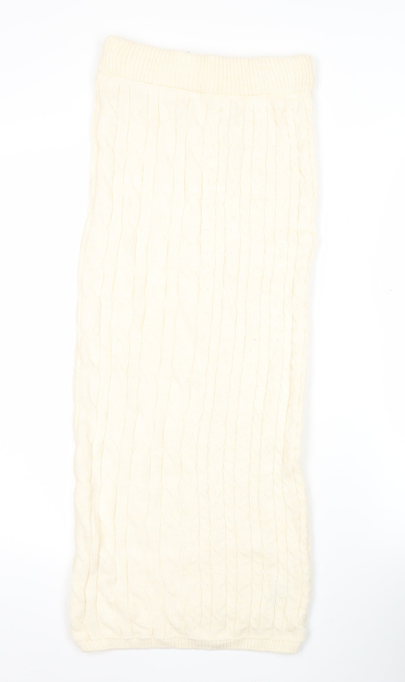 Marks and Spencer Women’s Ivory Cable Knit Midi Pencil Skirt XS