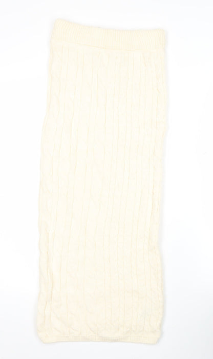 Marks and Spencer Women’s Ivory Cable Knit Midi Pencil Skirt XS
