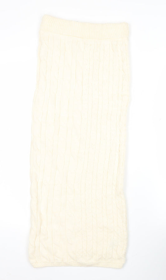 Marks and Spencer Women’s Ivory Cable Knit Midi Pencil Skirt XS