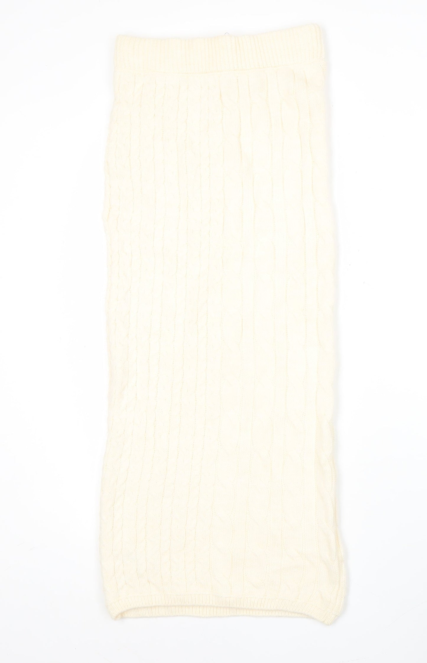Marks and Spencer Women’s Ivory Cable Knit Midi Pencil Skirt XS