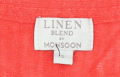 Womens UK Size S Monsoon Red Tunic Blouse