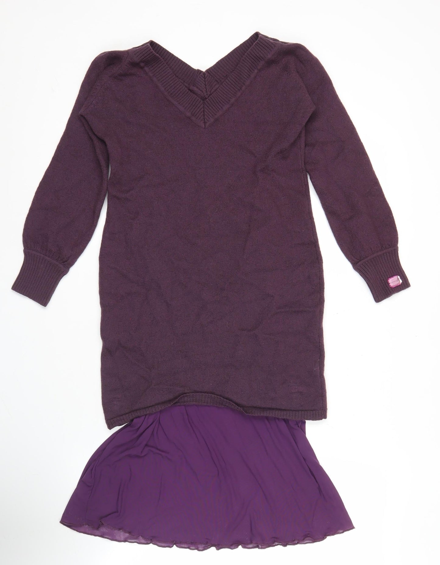 Guess by Marciano Women’s Purple Merino Wool Tunic Jumper Size 8
