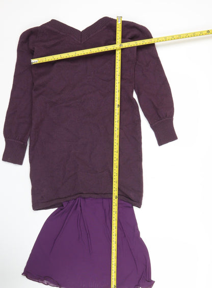 Guess by Marciano Women’s Purple Merino Wool Tunic Jumper Size 8