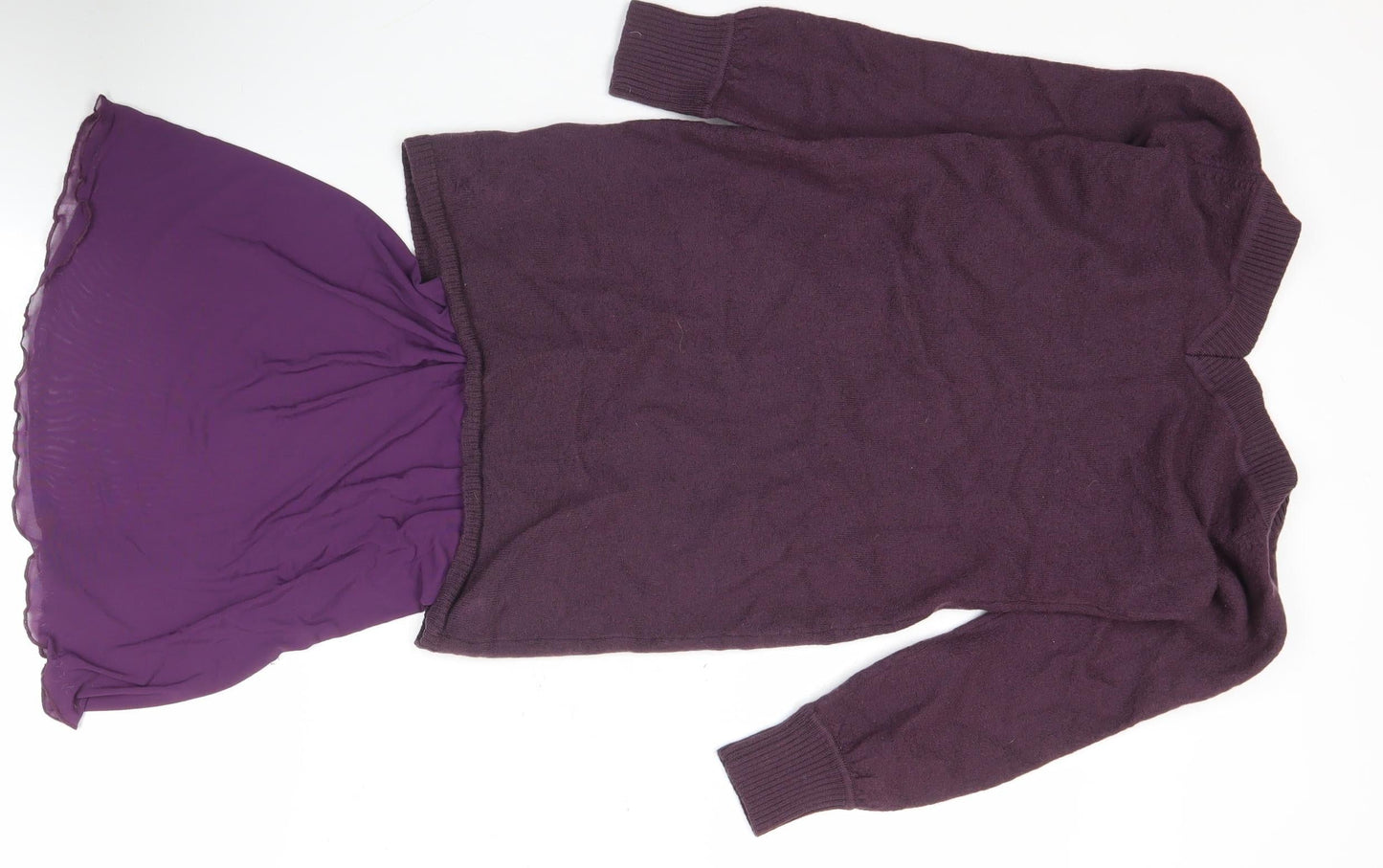 Guess by Marciano Women’s Purple Merino Wool Tunic Jumper Size 8