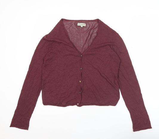 Jigsaw Womens Purple Size 12 Cardigan V-Neck Knit Long Sleeve
