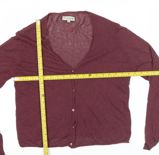 Jigsaw Womens Purple Size 12 Cardigan V-Neck Knit Long Sleeve