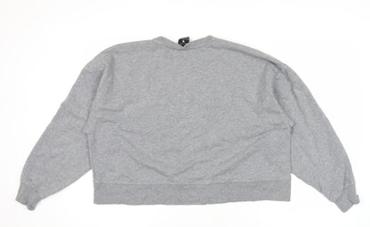 Nike Women Grey M Pullover Sweatshirt Logo Sportswear