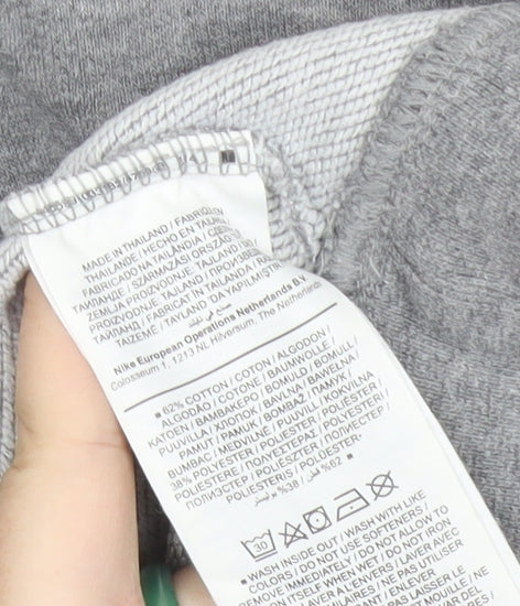 Nike Women Grey M Pullover Sweatshirt Logo Sportswear