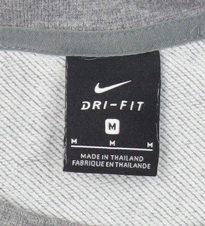 Nike Women Grey M Pullover Sweatshirt Logo Sportswear
