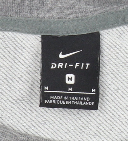 Nike Women Grey M Pullover Sweatshirt Logo Sportswear