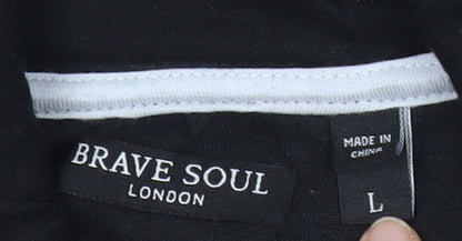 Mens UK Size L Brave Soul Black Pullover Hoodie