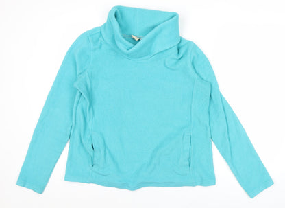 Cotton Traders Women’s Blue Size 12 Cowl Neck Pullover Fleece Sweatshirt