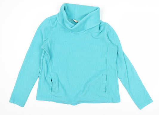 Cotton Traders Women’s Blue Size 12 Cowl Neck Pullover Fleece Sweatshirt