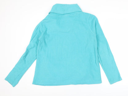 Cotton Traders Women’s Blue Size 12 Cowl Neck Pullover Fleece Sweatshirt