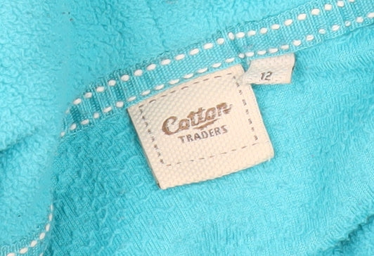 Cotton Traders Women’s Blue Size 12 Cowl Neck Pullover Fleece Sweatshirt