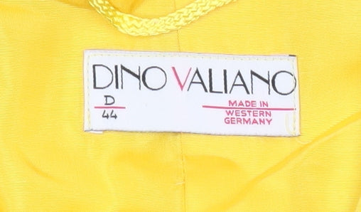 Dino Valiano Womens Yellow Blazer Jacket Size 16 Rayon Linen Vintage