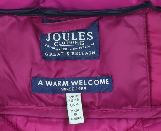 Womens UK Size 8 Joules Pink Puffer Jacket