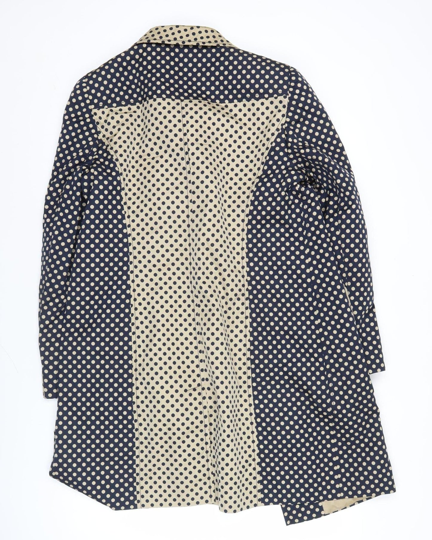 Basler Womens Blue Polka Dot Long Coat Size 16 Workwear Overcoat