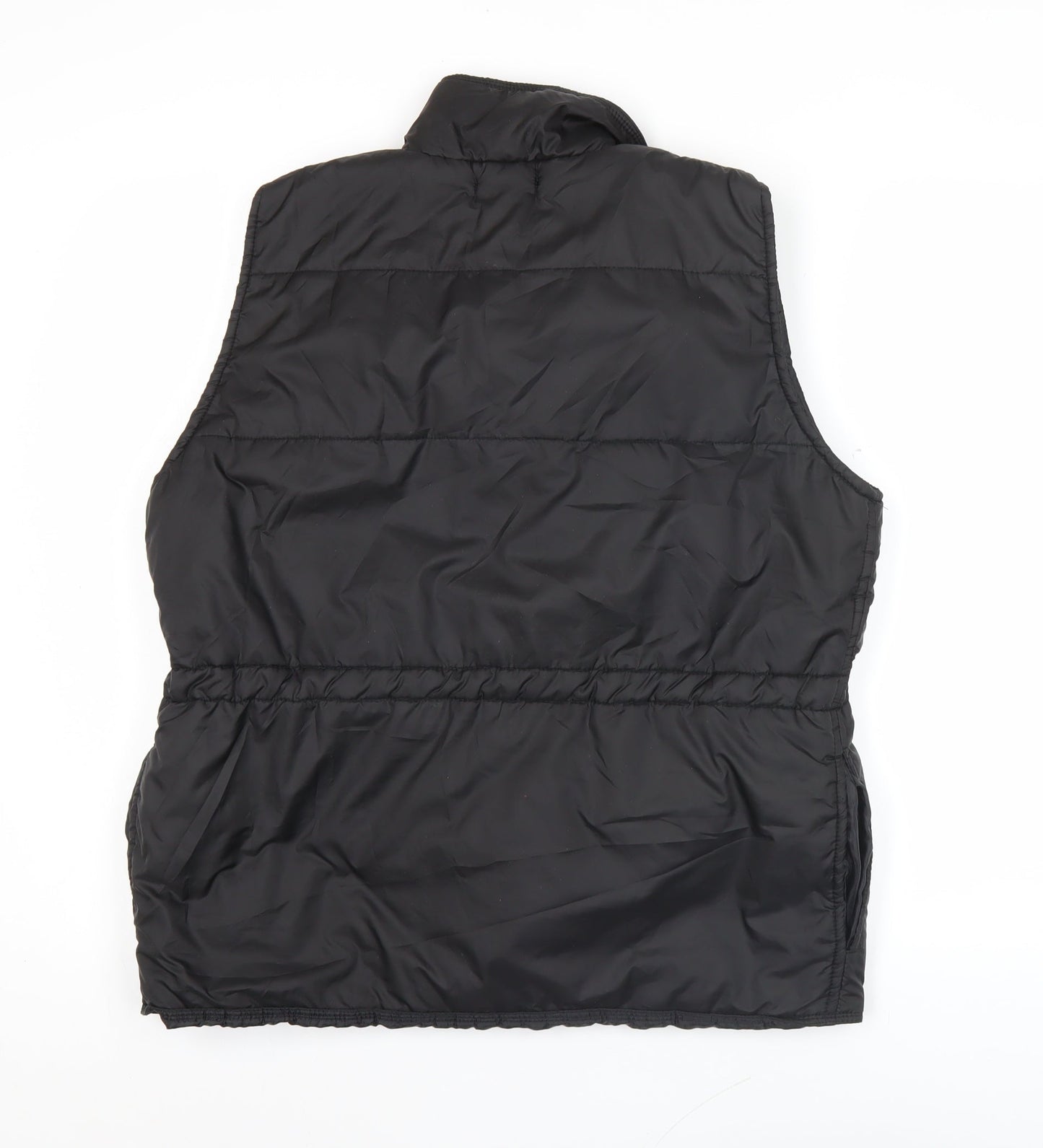 Oro Miss Womens Black Sleeveless Waistcoat Bodywarmer S