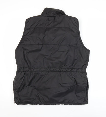 Oro Miss Womens Black Sleeveless Waistcoat Bodywarmer S