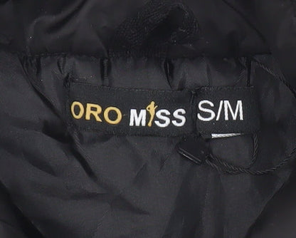 Oro Miss Womens Black Sleeveless Waistcoat Bodywarmer S