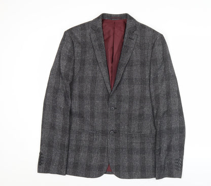 Mens UK Size 38 River Island Regular Grey Suit Jacket