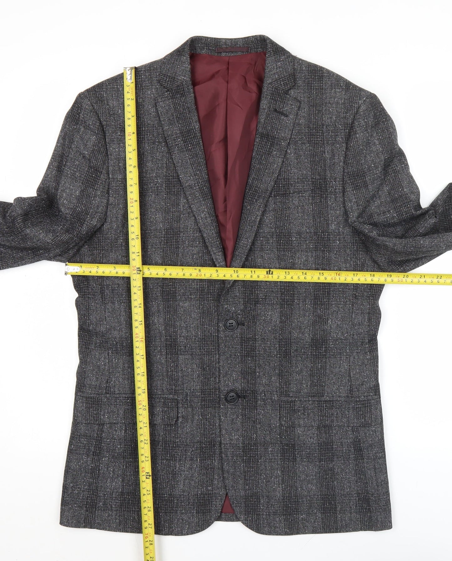 Mens UK Size 38 River Island Regular Grey Suit Jacket