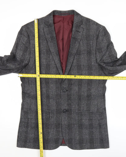Mens UK Size 38 River Island Regular Grey Suit Jacket