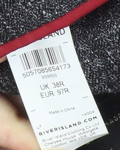 Mens UK Size 38 River Island Regular Grey Suit Jacket
