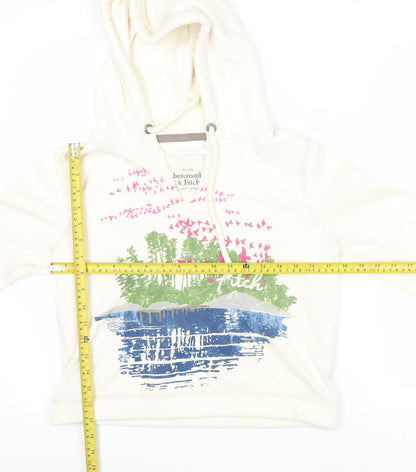 Abercrombie & Fitch Women’s Ivory Pullover Hoodie L Graphic Print