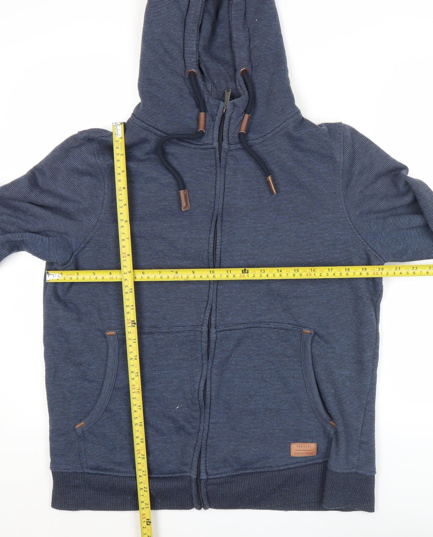 Medicine Men’s Blue Full Zip Hoodie Size S Regular Fit Cotton Blend
