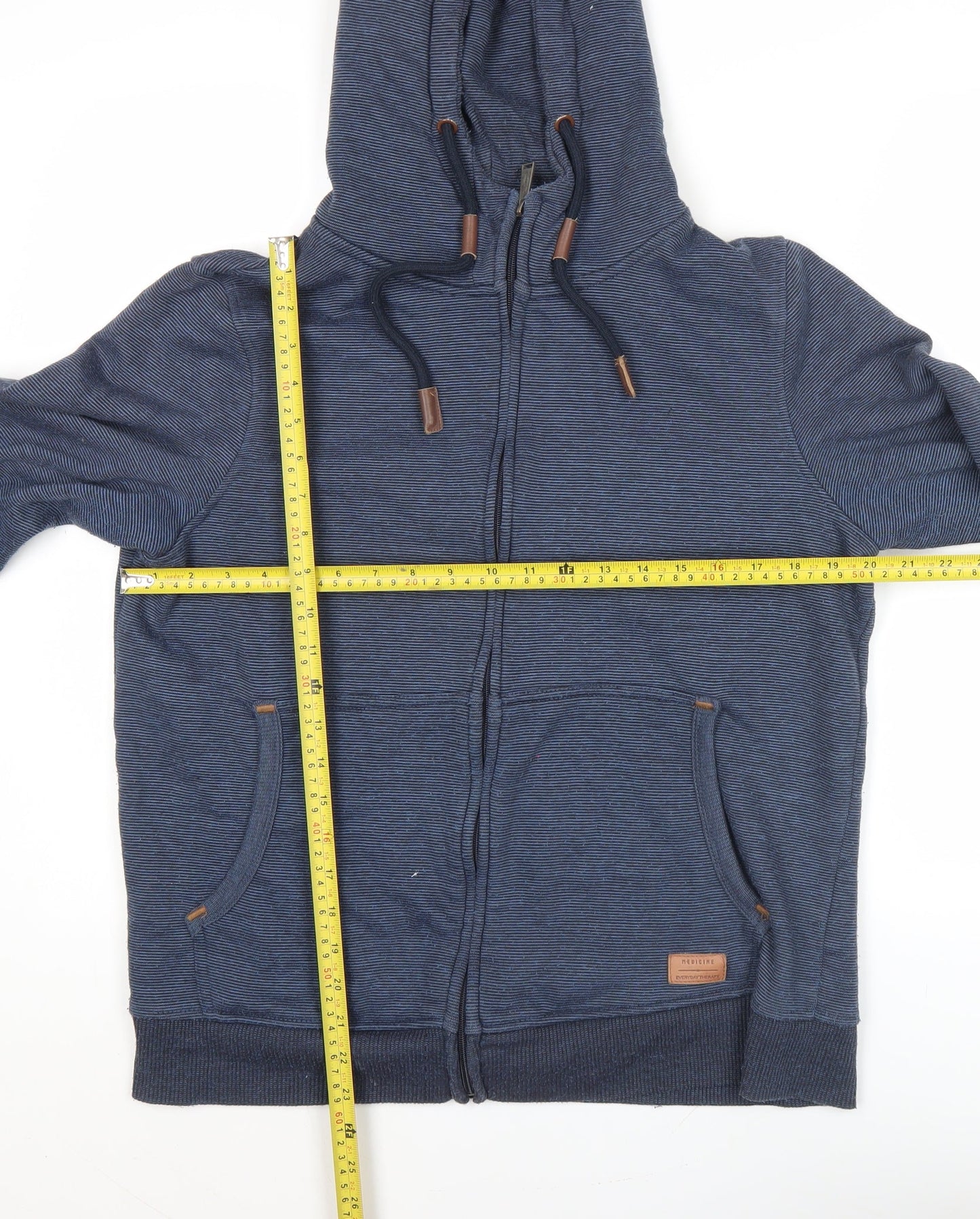 Medicine Men’s Blue Full Zip Hoodie Size S Regular Fit Cotton Blend