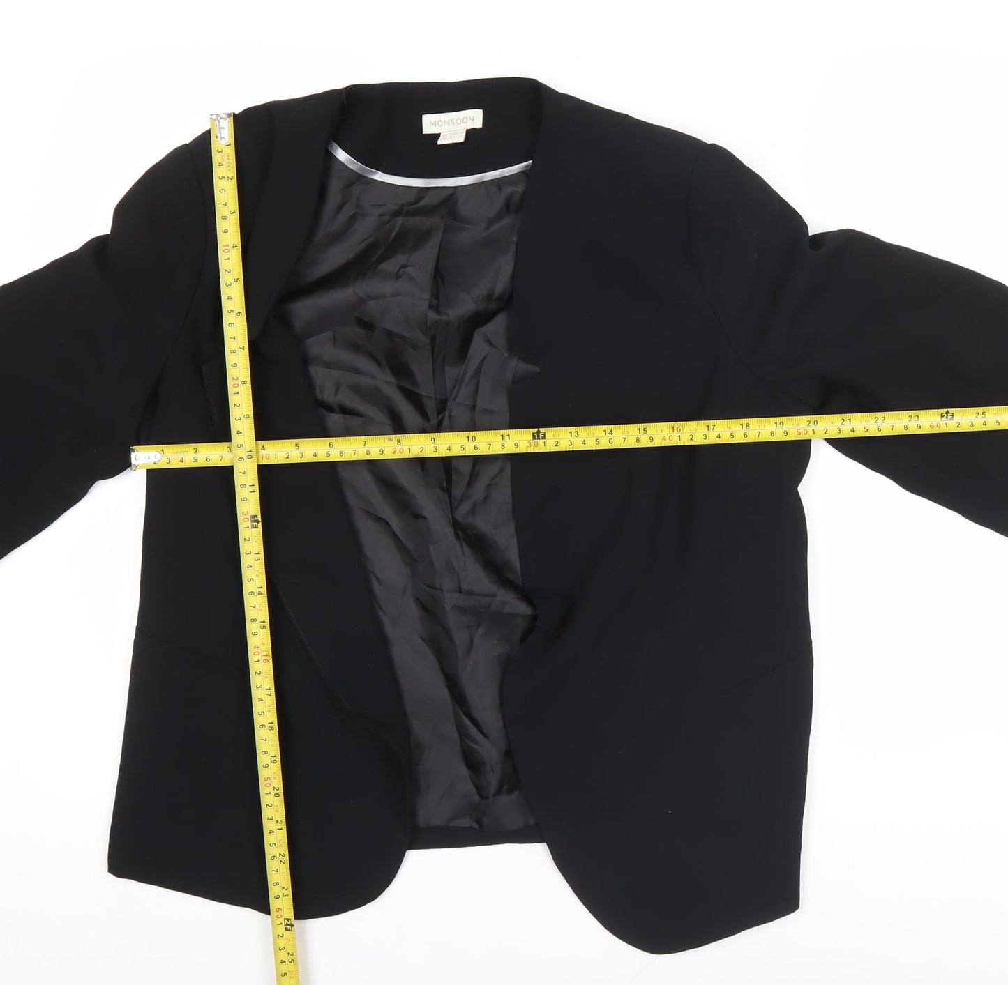 Monsoon Women’s Black Size 14 Regular Fit Lined Blazer Jacket