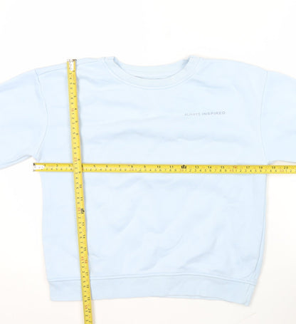 Primark Girls Blue Pullover Sweatshirt 11-12 Years Crew Neck Casual