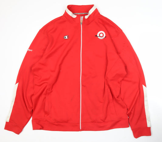 Champion Men’s Red XL Track Jacket Full Zip Polyester Sportswear