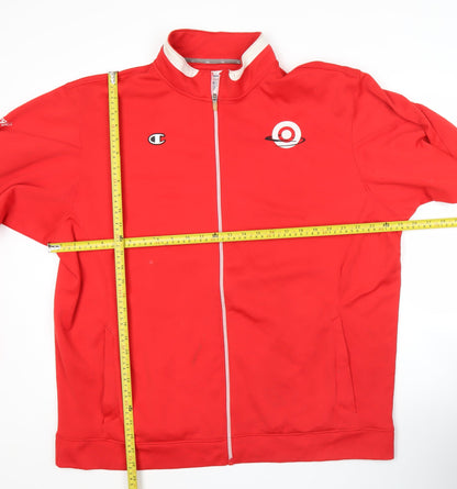Champion Men’s Red XL Track Jacket Full Zip Polyester Sportswear