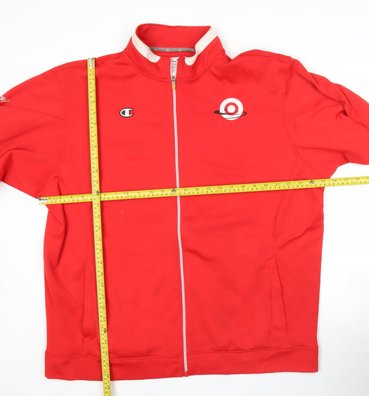 Champion Men’s Red XL Track Jacket Full Zip Polyester Sportswear