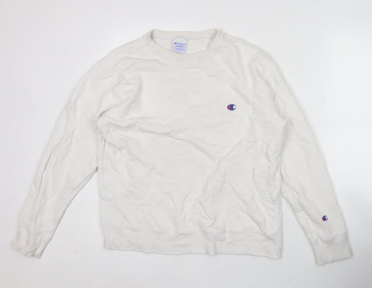 Mens UK Size XL Champion White Pullover Sweatshirt