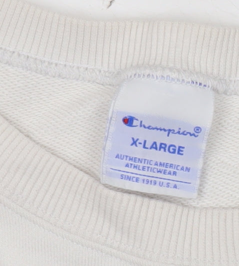 Mens UK Size XL Champion White Pullover Sweatshirt
